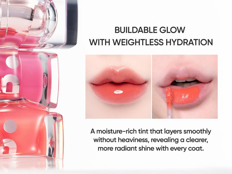 B. by BANILA Dew Glow Lip Tint - High-Shine Glossy Finish for Juicy Lips with Comfortable Wear & Hydration - Korean Makeup Lip Gloss