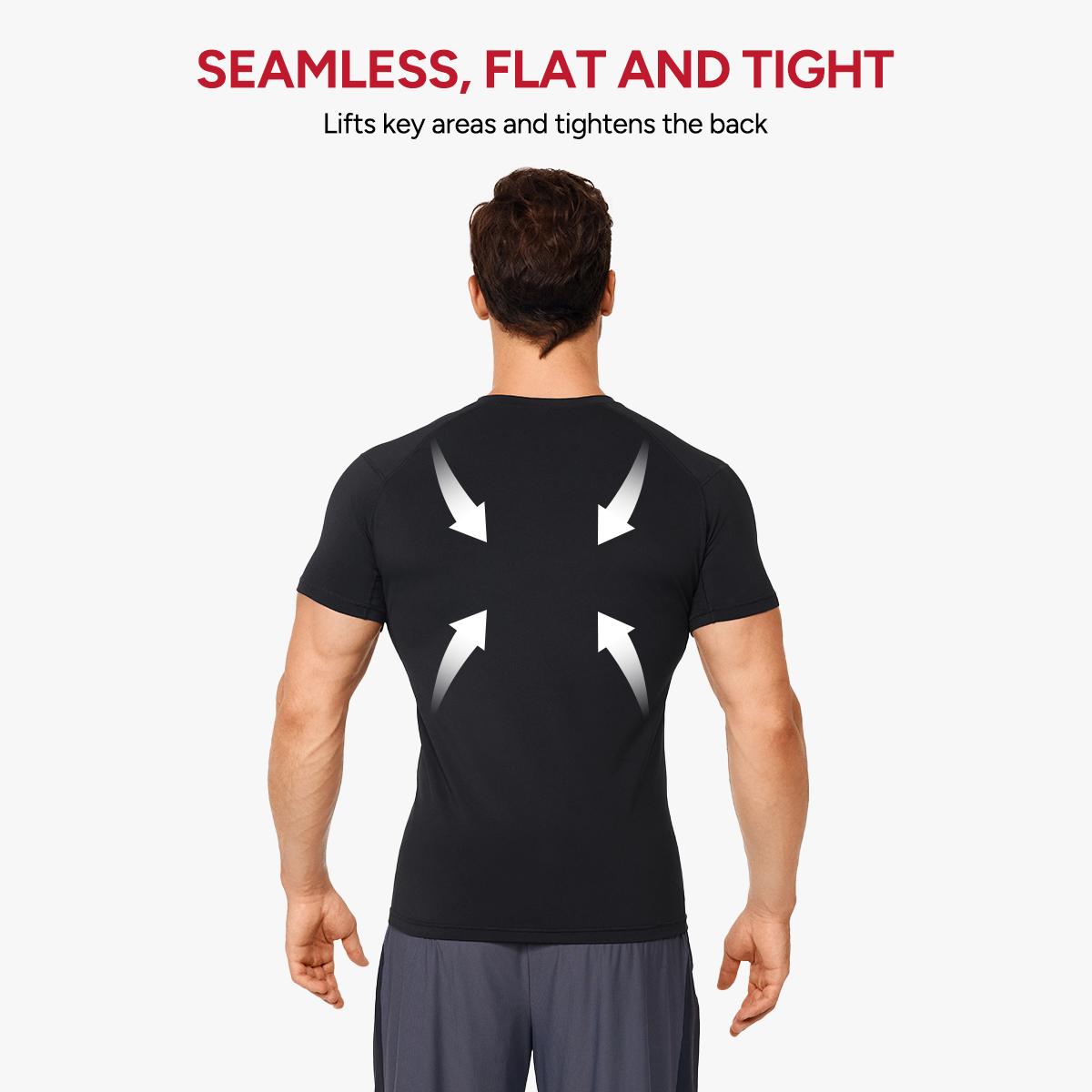 【Clearance】Nebility Men's Athletic Compression Short Sleeves Shirts High Elastic & Compression Wicking Workout Shirts for Enhanced Performance Summer Active Wear