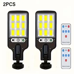 108 COB LED Solar Security Lights Outdoor, IP65 Waterproof Solar Street Light with Remote Control & Multiple Lighting Modes, Dusk to Dawn Solar Wall Lights, Super Bright Solar Powered Flood Lights for Porch, Garden, Patio, Fence, Pathway