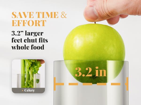 1200W Premium Juicer Machine, Extra-Large 3.2” Feed Chute for Whole Fruits and Vegetables, Titanium Enhanced Cutting System, Centrifugal Juice Extractor Maker with Heavy Duty Full Copper Motor, Dual Speeds, BPA-Free.