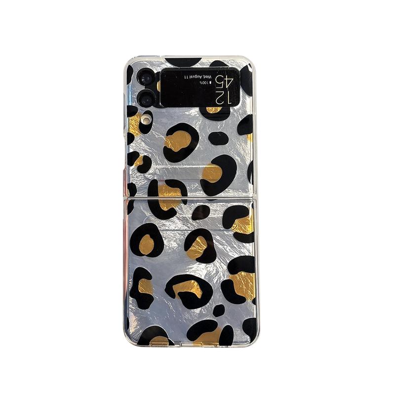 ins strawberry floral print leopard print foldable phone case for zflip7/6/ 5/4/3 foldable phone case-HNZD02
