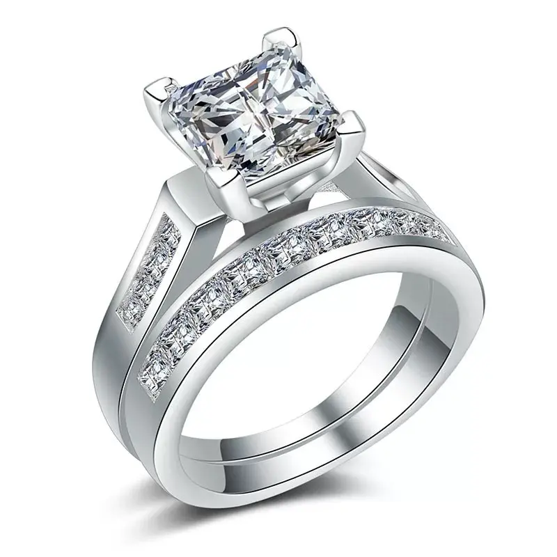 Engagement Ring | Wedding Band Set, Women's Ring, Sparkling Cubic Zirconia Ring, Luxury Minimalist Jewelry, Anniversary Gift, Bridal Ring, 2026 Trending Style