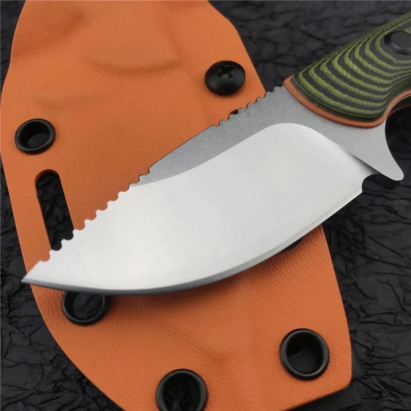 15017 Fixed Blade Outdoor Knife with Sheath – 8Cr13MoV Steel & Textured G10 Handle | Camping Knife, Hiking Knife, Fishing Knife & Everyday Utility Tool | Durable EDC Gear & Great Gift for Outdoor Lovers