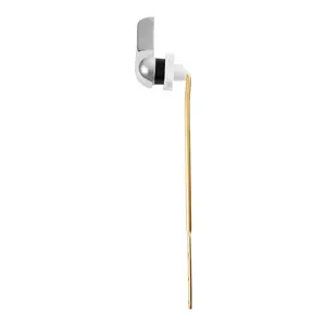 Toilet Handle Replacement Kit, Front Mount Universal Toilet Handle, Toilet Handle Lever with Stainless Steel Flapper Chain, Toilet Flush Handle Fits Various Toilet Tanks, Chrome Finish, Silver