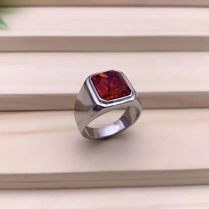 Men's High Quality 316LStainless Steel Multiple Gemstone Styles Onyx Rings