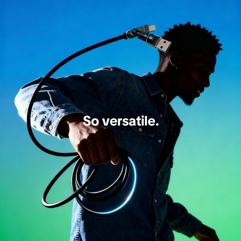 MFish Armored Dragon III 4-in-1 Multi 240W Max Fast Charging Cable with USB A Type C Lightning for iPhone 17& Samsung Laptops  Charger