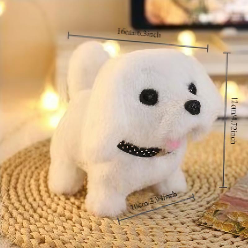 Latest 2026 Upgraded Version Yellow and White Robot Cat Plush Toy Simulates Meowing Movements Electric Kitten and Puppy Children's Toy Real Interactive Plush Cat with Simulated Actions and Meowing