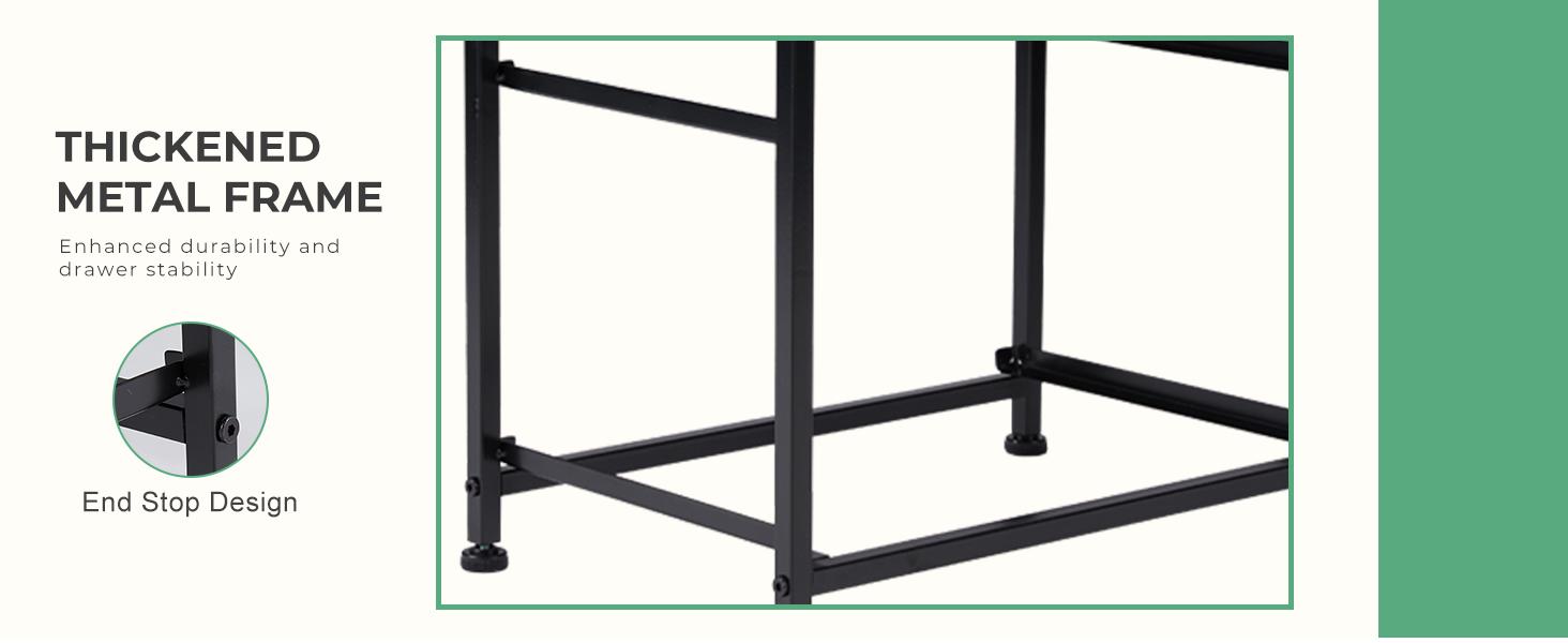 Nightstand with 2 Fabric Dresser, Side Table, End Table, Bedside Table, Night Stands, Small Nightstand,Bedroom Furniture