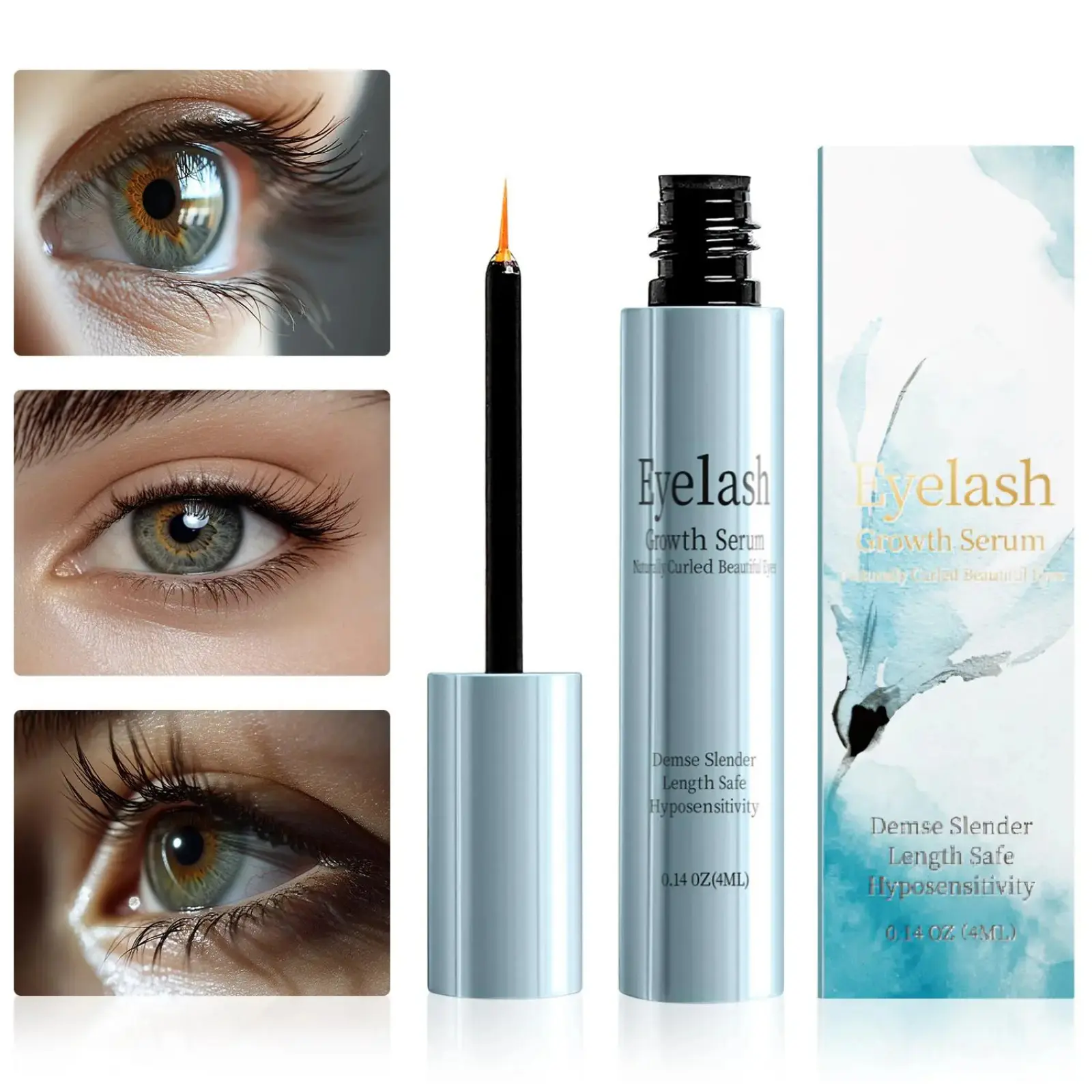 Eyelash Lengthening Serum - Naturally Derived Plant Formula Eyelash Enhancing Serum, Hypoallergenic Skin Safe, for Long Lashes & Natural Lash Boost, Lash Serum For Growth