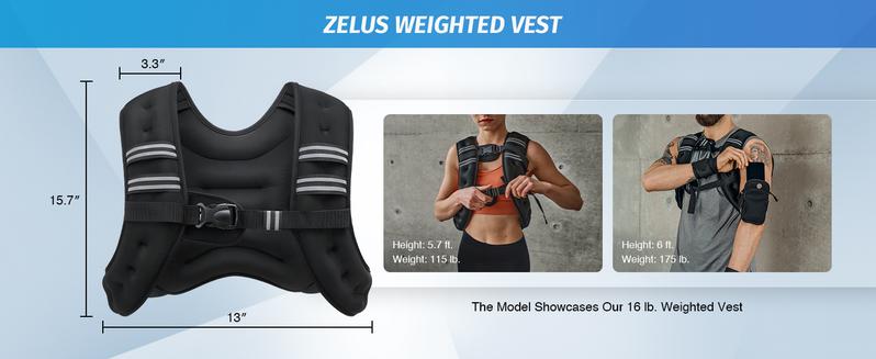 Adjustable Weighted Vest (6/8/12/16/20/25/30 lb) — Reflective Running Stripe · Breathable Snug Fit for Men & Women | Strength Training · Running · Walking · HIIT
