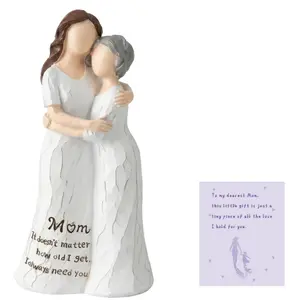 Mother Daughter Hug Sculpted Hand-Painted Statue - Meaningful Birthday Mother's Day Gift from Daughter to Mother with Inspirational Quotetional Quote