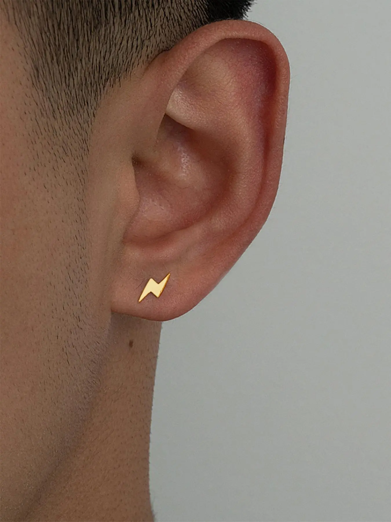 Men's Minimalist Lightning Design Stud Earrings, Unique Design Earrings, Stainless Steel Jewelry for Party, Daily Decor, High Quality Earrings, Trendy All-match & Exquisite Jewelry for Birthday Gift, Studs Earrings, Good Earrings
