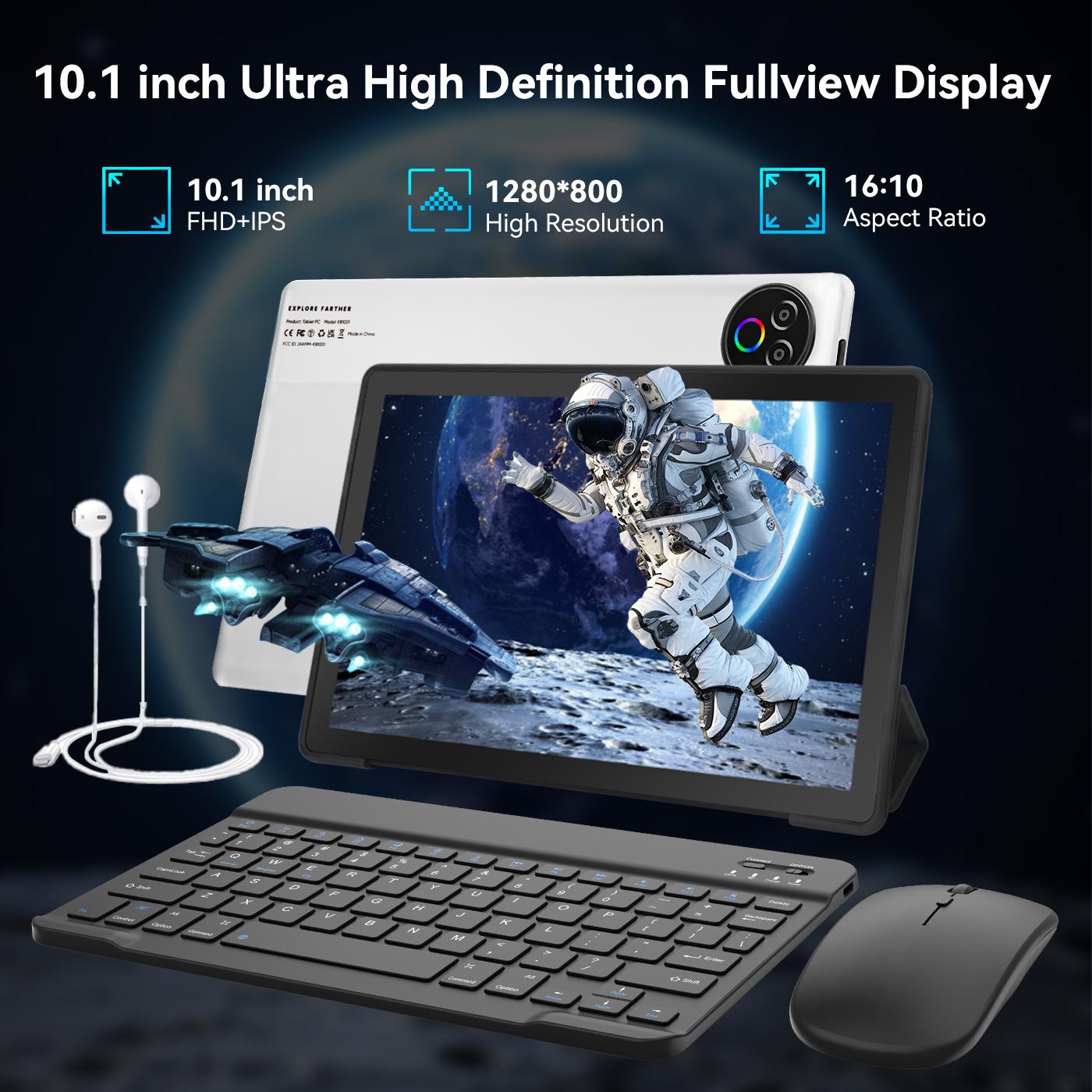 10.1-Inch 2-in-1 Tablet for Home & Daily Use, Android-Based System, 64GB Storage with TF Card Expansion, 1280×800 Display, Includes Keyboard, Mouse, Case, Stylus & Headphones 10.1-Inch 2-in-1 Tablet for Home & Daily Use, Android-Based System, 64GB Storage with TF Card Expansion, 1280×800 Display, Includes Keyboard, Mouse, Case, Stylus & Headphones