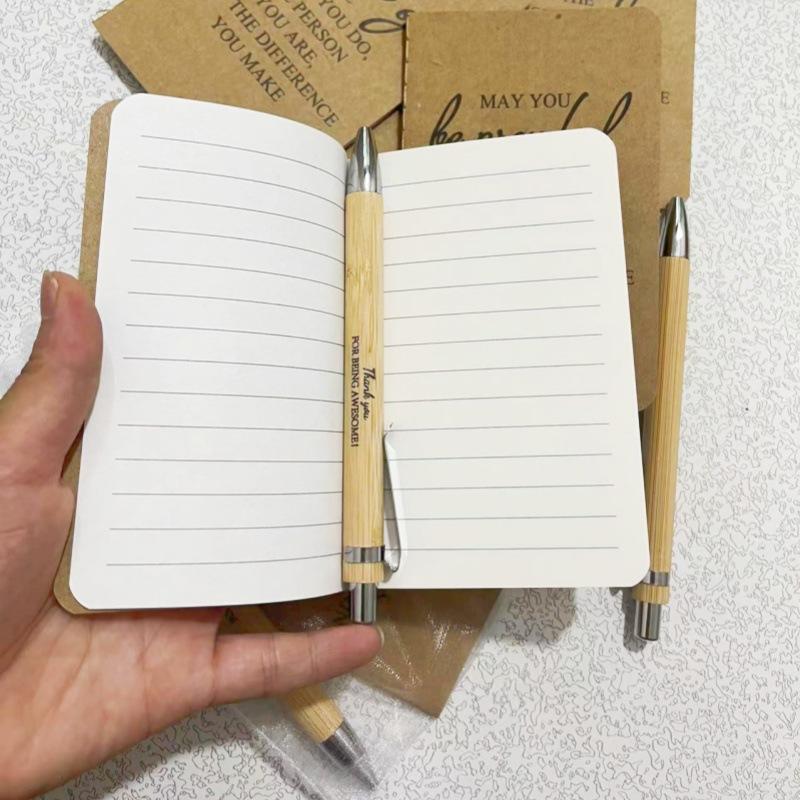 A set of 5 inspiring motivational notebooks (including telescopic bamboo pen/keychain/express gratitude notebook + bag) is suitable as a gift for praising colleagues, employees, nurses, teachers, etc.