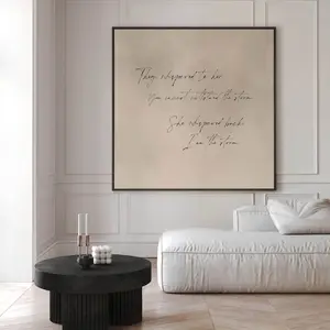 [SALE UP TO 50% + FREE SHIP] I am the Storm Wall Art, Neutral Minimalis Square Floating Frame Wall Art, Extra Large Wall Art, Framed, Living Room Decor