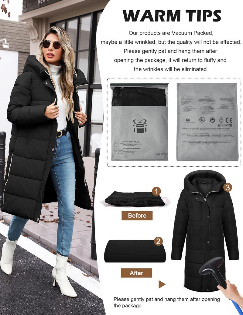 HEEKPEK Winter Puffer Jacket Hooded Warm Winter Long Coat Thickened Down Alternative Jacket Outwear super  puff outdoorfun