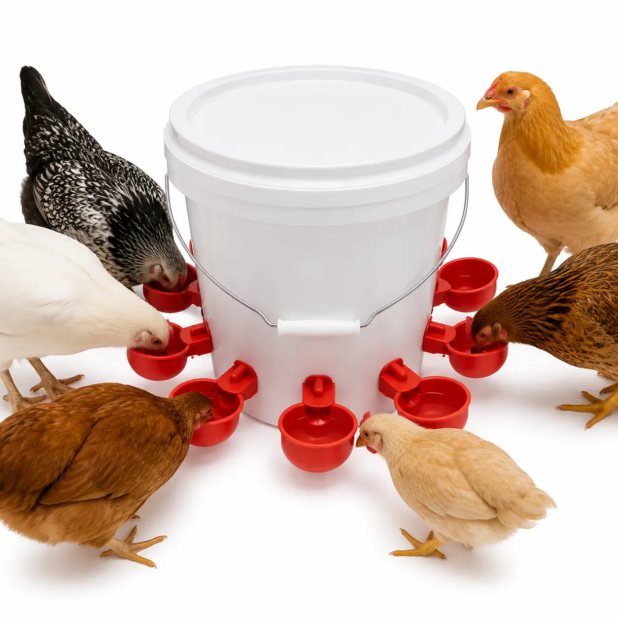 Automatic Gravity Chicken Waterer Cups with 48 Spouts - Backyard Poultry Feeding Tool, Easy-to-Clean, Hook-First Problem-Solving Efficient Hydration Solution