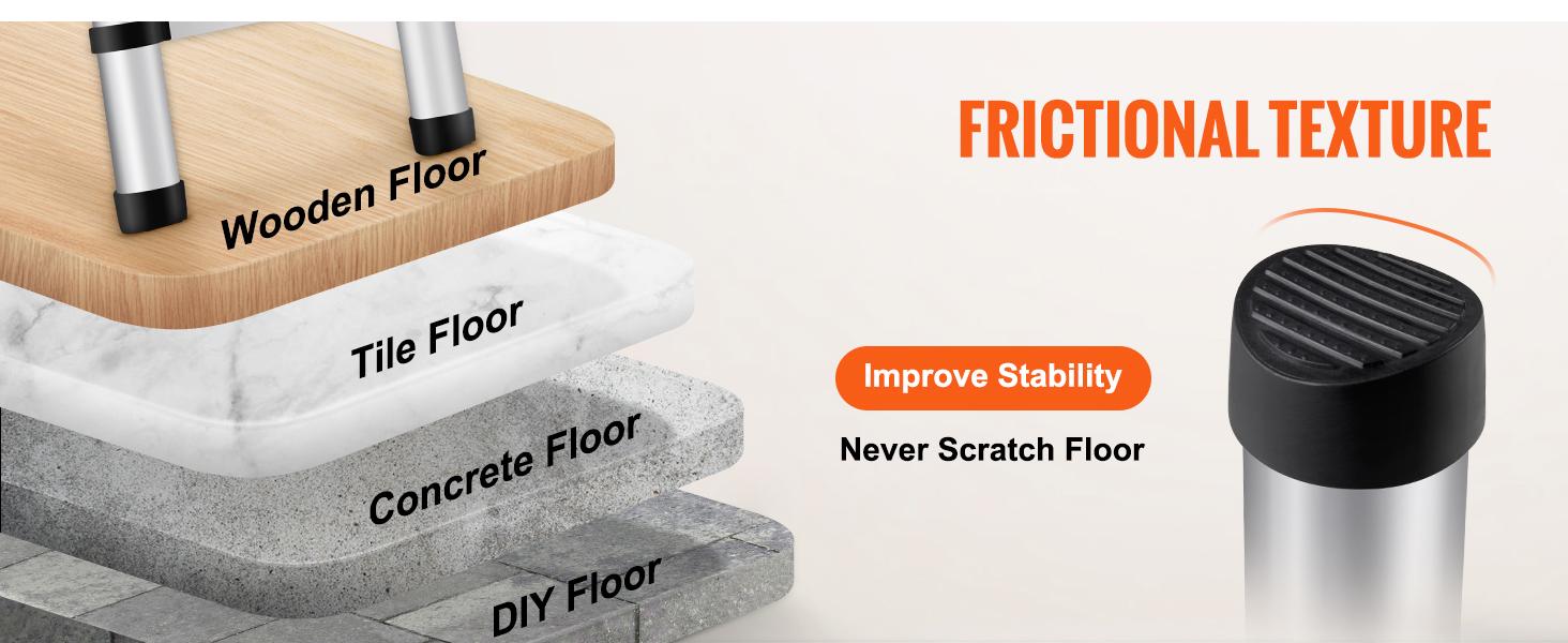 VEVOR Telescoping Ladder, Aluminum One-button Retraction Collapsible Extension Ladder, Capacity with Non-slip Feet, Portable Multi-purpose Compact Ladder for Home, RV, Loft, ANSI Liste