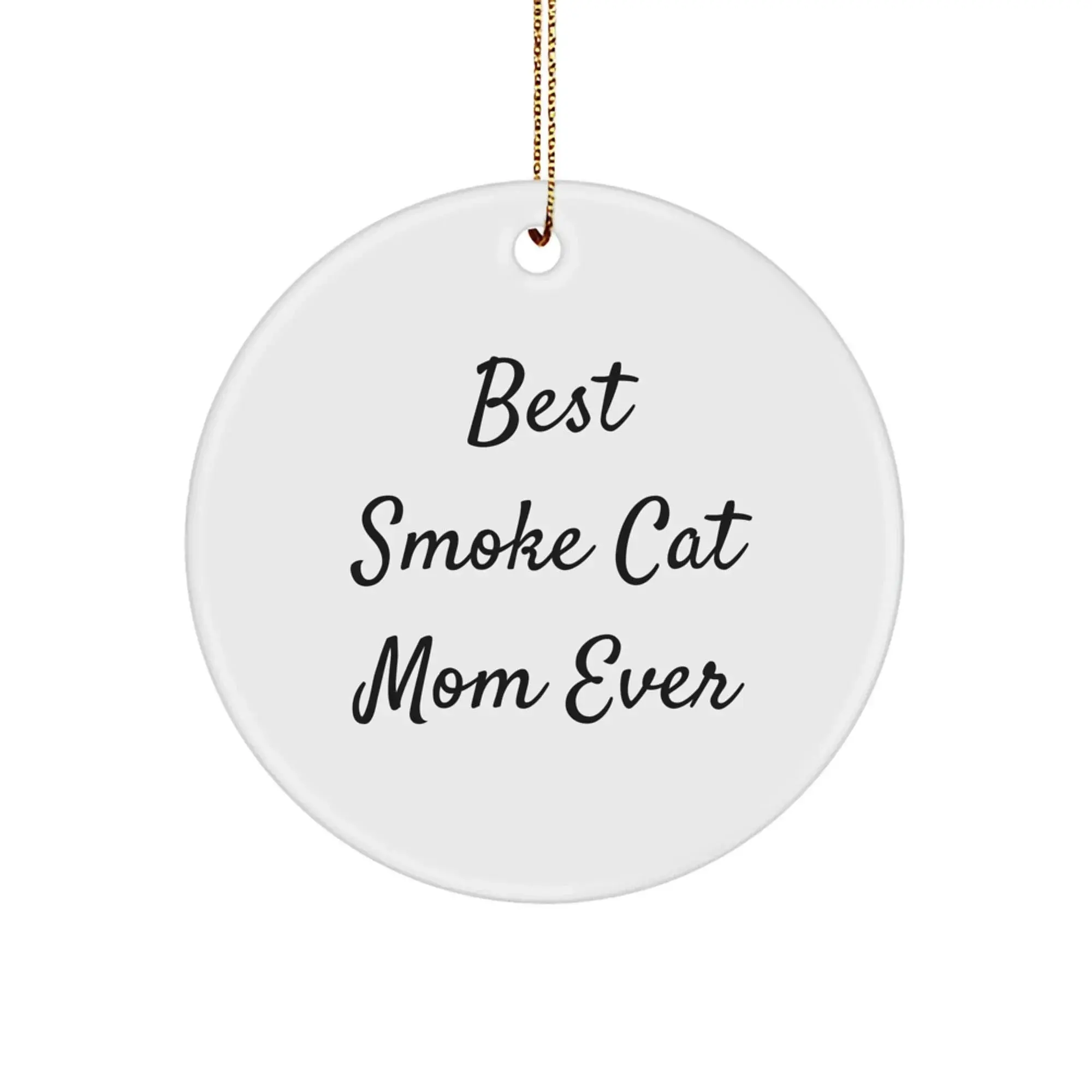 Funny Smoke Cat Mom Gifts from Men for Christmas Unique Circle Ornament