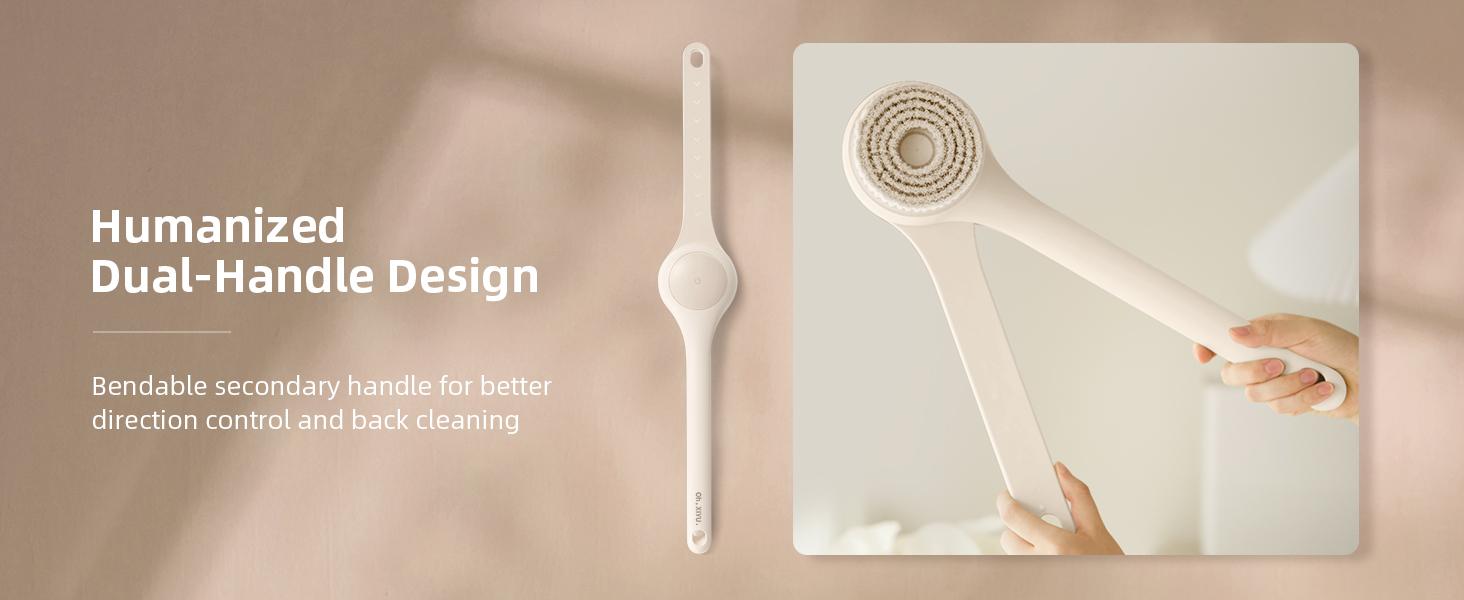 XiyuYouth Electric Body Scrubber Back Brush for Shower, Long Dual Handle Waterproof Exfoliating Back Scrubber with 3 Heads & 2 Speeds, Cleansing & Massaging Home Spa Set, Body Care Tool Gift for Men & Women XiyuYouth Electric Body Scrubber Back Brush for Shower, Long Dual Handle Waterproof Exfoliating Back Scrubber with 3 Heads & 2 Speeds, Cleansing & Massaging Home Spa Set, Body Care Tool Gift for Men & Women