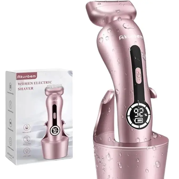 Akunbem Electric Shaver for Women Best Electric Razor for Womens Bikini Legs Underarm Pubic Hairs Rechargeable Trimmer with Detachable Head Cordless Wet Dry Use Precise Safe Waterproof tiktokshopbacktoschool