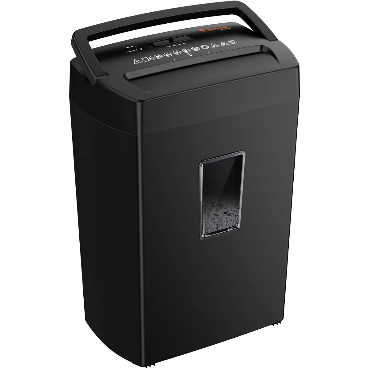 Bonsaii P-4 Patented High-Security Crosscut Paper Shredder (C275-A) - Automatic 12-Sheet Heavy-Duty Home Office Model, Shreds Paper, Credit Cards, CDs, Mail, Staples, Clips, 5.5 Gal Transparent Window Bin, 5-Minute Continuous Shredding & Cooling System