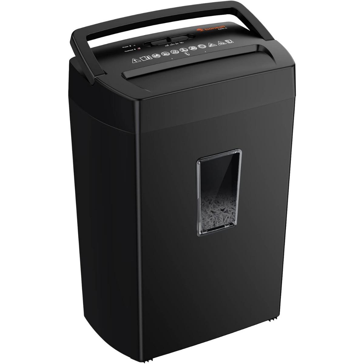 Bonsaii 12-Sheet Cross Cut Paper Shredder, 5.5 Gal Home Office Heavy Duty Shredder for Paper, Credit Card,Mail,Staples, High Security Level P-4 C275-A