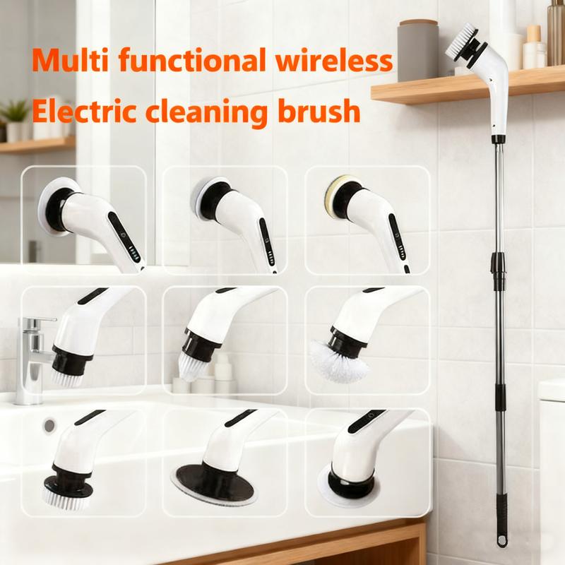 Electric Spin Scrubber, Cordless Shower Scrubber with IPX7 Waterproof, Electric Cleaning Brush, Multi-Surface Use Bathroom Cleaner and Shower Brush, Long Battery Life, Adjustable Speed & Extendable Handle, Deep Cleaning Tool for Tiles, Tub & Floor Electric Spin Scrubber, Cordless Shower Scrubber with IPX7 Waterproof, Electric Cleaning Brush, Multi-Surface Use Bathroom Cleaner and Shower Brush, Long Battery Life, Adjustable Speed & Extendable Handle, Deep Cleaning Tool for Tiles, Tub & Floor