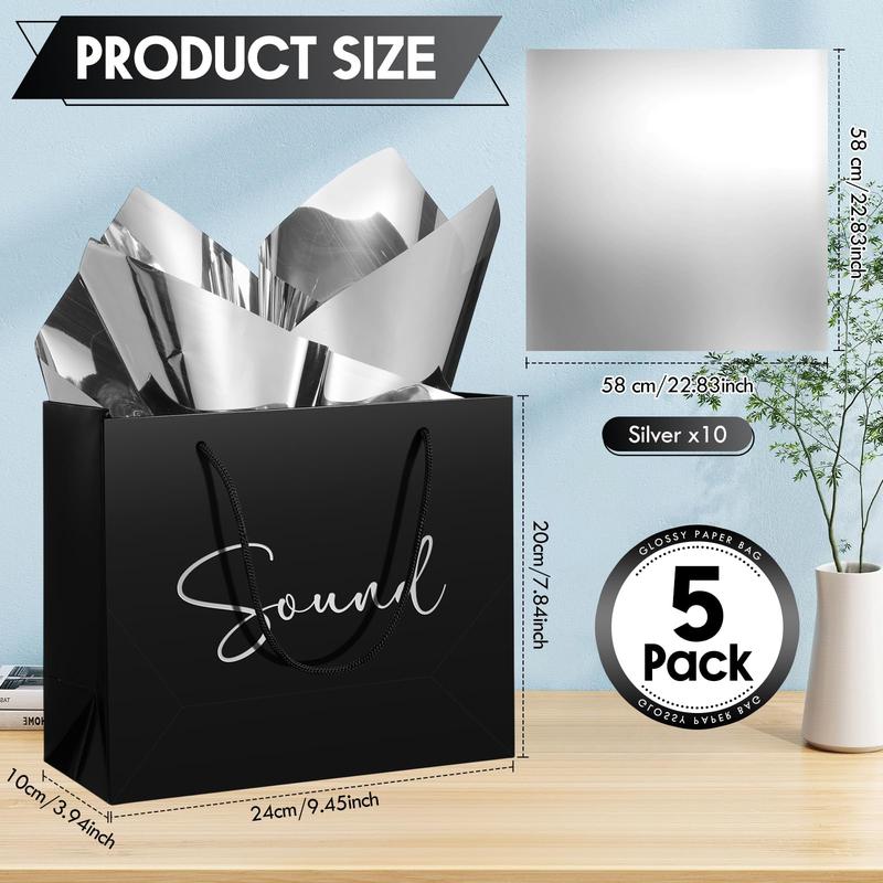 Valentines 5 senses Gift Bags for Her Sight Smell Touch Taste Sound Goodie Bags with Handles Tissue Paper,Birthday Party Gift Idea,Present Wrappings for Girlfriend Couple,Galentine's Day Mother's Day Birthday Wedding Party Gift,Valentine Gift Exchange