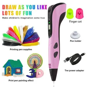 3D Printing Pen Set,   8-piece set  Includes 3D printing pen, Type-C charging cable, charging head, base, picture album and 36 meters of PLA consumable material. Creative DIY children's gift, New Year gift, birthday gift, DIY gift  Children's Toy