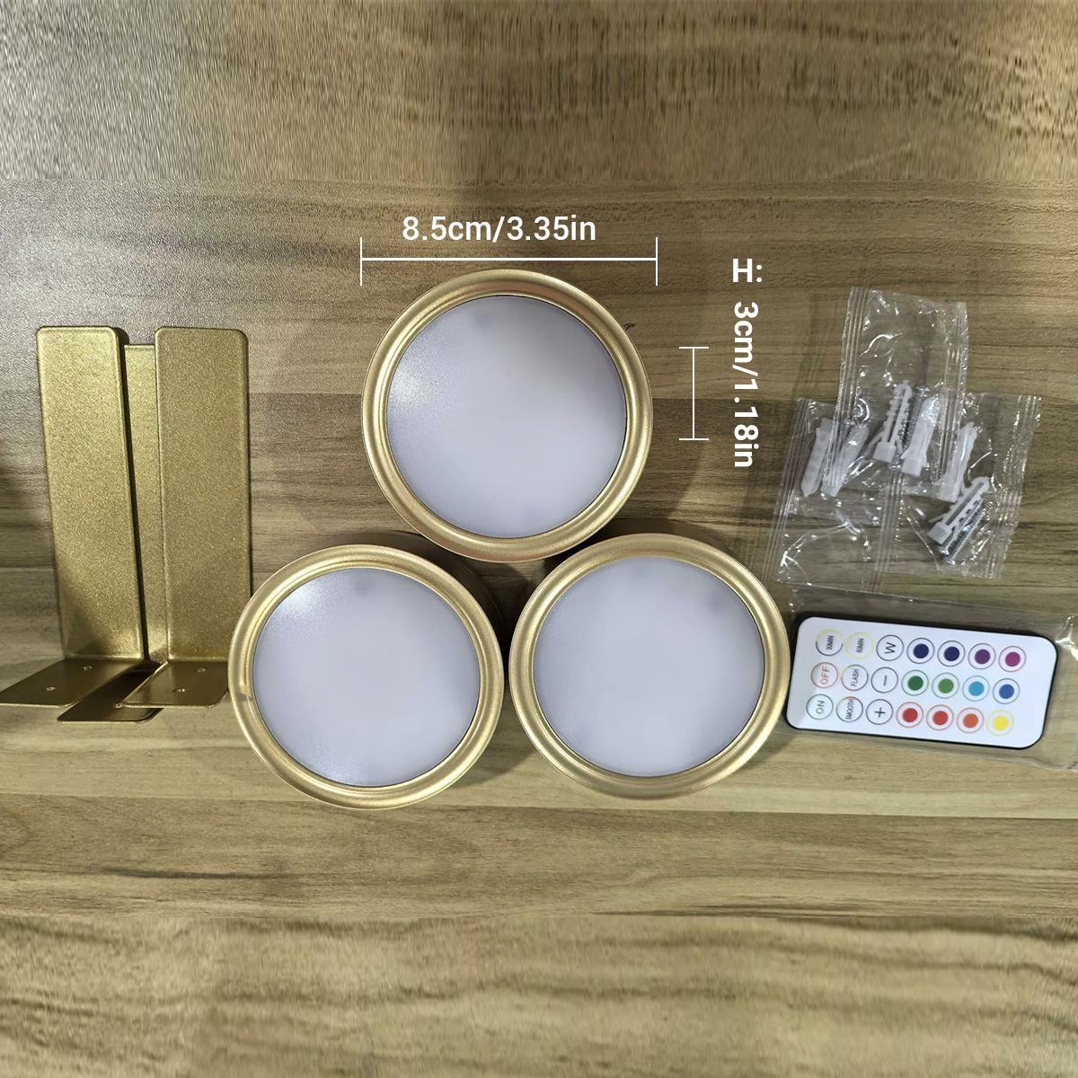 Picture Lights for Wall (3 Color Temps&12 RGB),Rechargeable Battery Operated Painting Light Magnetic Art Display Light with Remote, Puck Lights, Dimmable & Timer Art Lighting for Paintings Wireless,Gold, Gifts Ideas
