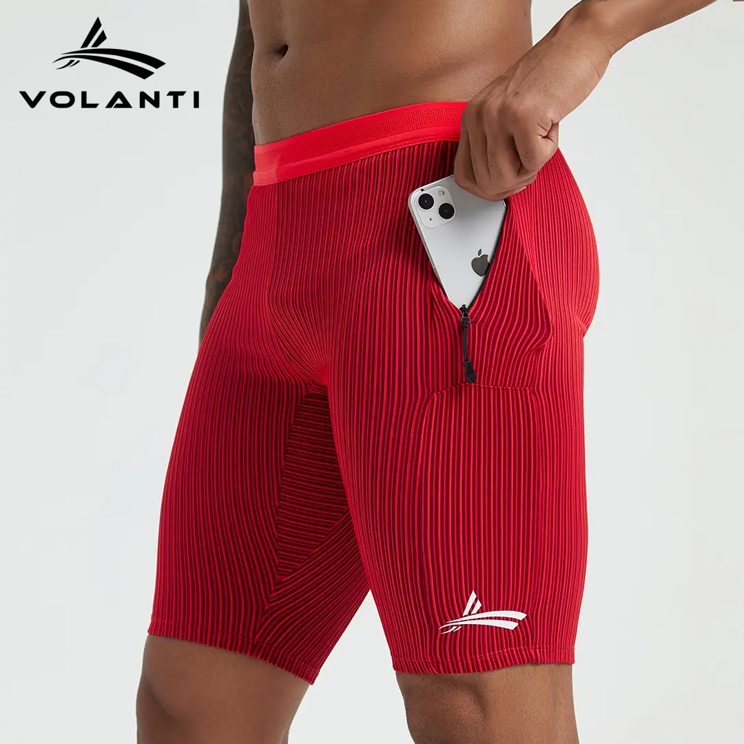 Volanti Smart Spin Series Men's Marathon Racing Compression Shorts | Quick-drying, breathable stretchy , moisture-wicking, and dynamically supportive, suitable for marathons, track and field, gym training, exercise soft (with side zipper).