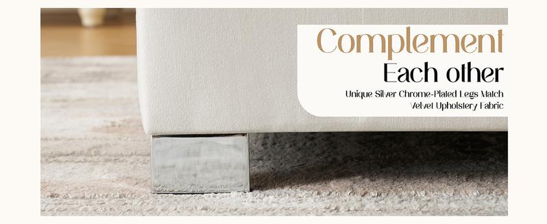 AMERLIFE Modern  Bed Frame with 58" Tall Headboard, Velvet Upholstered Platform Bed with Channel Tufted Wingback Headboard & Plating Trim Design, No Box Spring Needed, Luxury Bedroom Furniture/Best Gift Ideas/Christmas Gifts