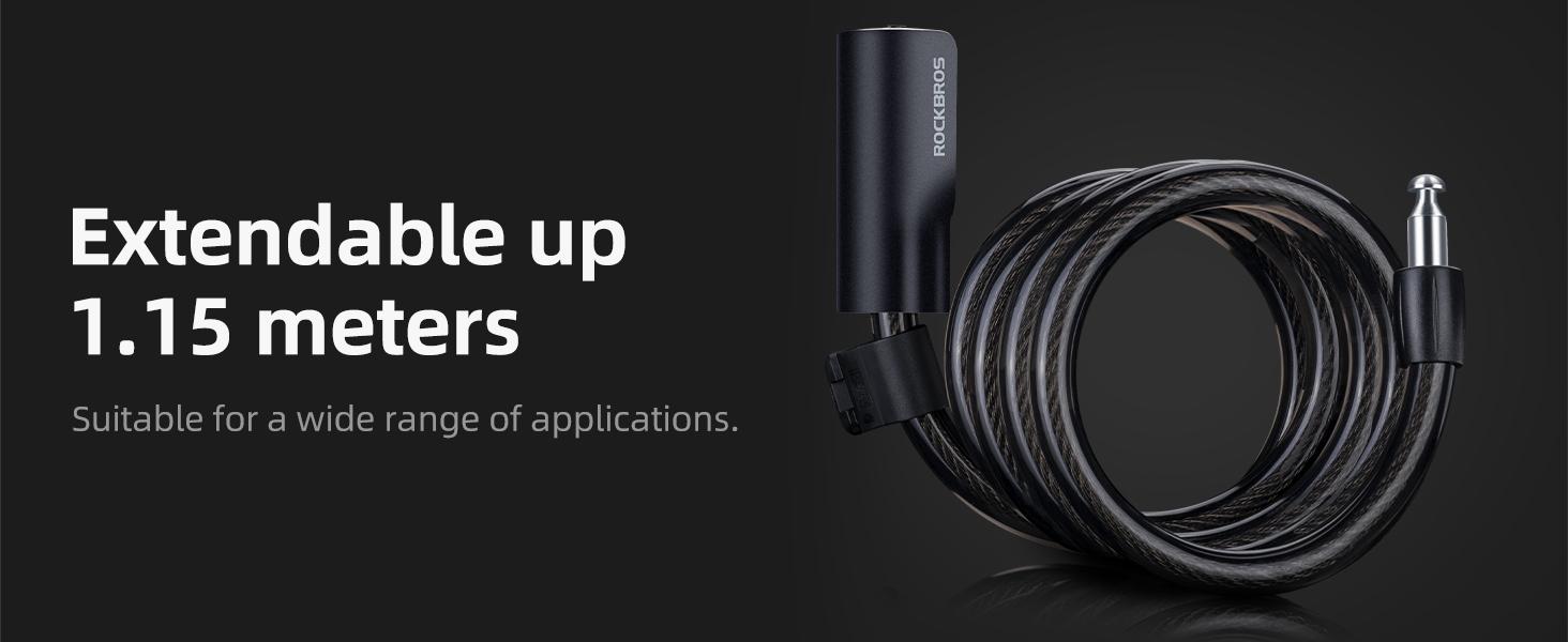 ROCKRBOS Bike Cable Lock with Key, ABS Lock Shell, 2 Keys & 1 Mount Bracket ROCKRBOS Bike Cable Lock with Key, ABS Lock Shell, 2 Keys & 1 Mount Bracket