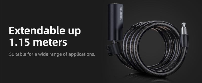 ROCKRBOS Bike Cable Lock with Key, ABS Lock Shell, 2 Keys & 1 Mount Bracket ROCKRBOS Bike Cable Lock with Key, ABS Lock Shell, 2 Keys & 1 Mount Bracket