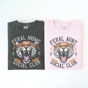 Feral Moms/Feral Aunt Club Shirt, Rock Mom Shirt, Vintage Tiger Shirt, Feminist Tee, Womens Empowerment Shirt, Gift for Mom/Aunt