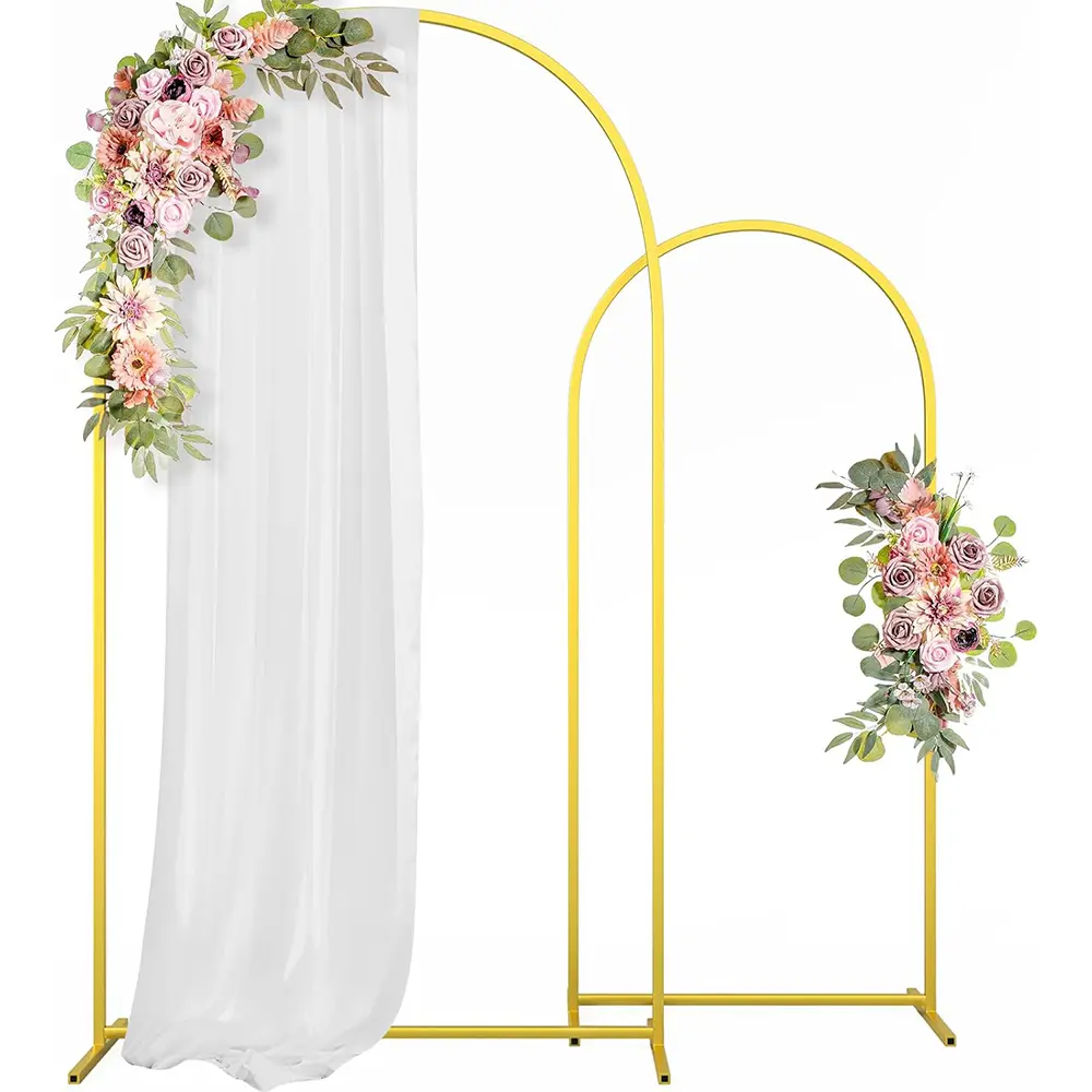 2-Piece Wedding Arch Backdrop Set Metal Arch Backdrop Frame Ideal For Wedding Celebrations, Outdoor/indoor Birthday Parties, Graduation Ceremonies, Garden Floral Balloon Arch Decorations, Event Decor 7.2 Ft + 6 Ft Halloween & Christmas