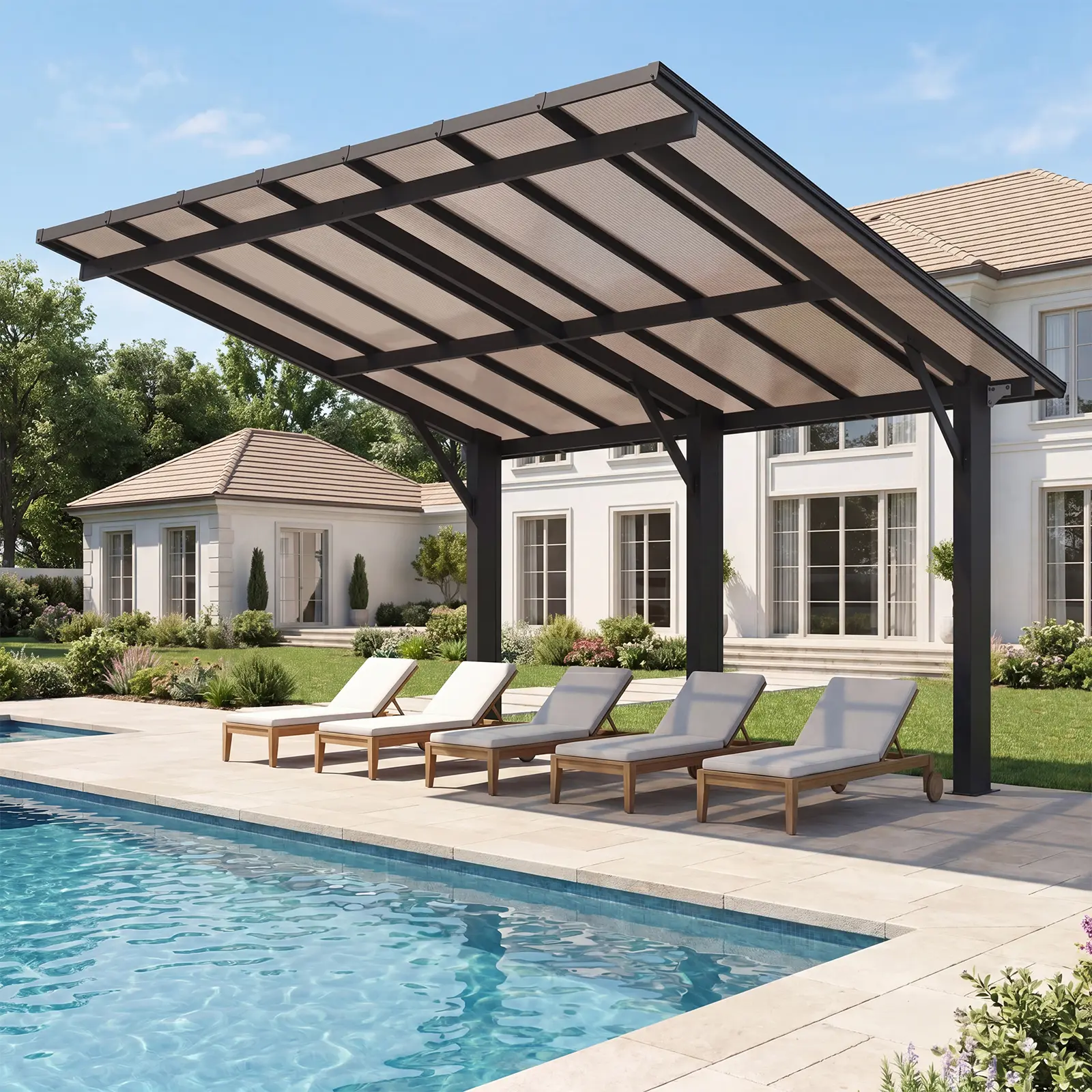 Aoxun Dual-Size Freestanding Hardtop Gazebo (14'x10'/10'x8') - All-Aluminum Pergola with Polycarbonate Roof, Thick Support Posts, Outdoor Canopy for Patio, Natural Light Shade, Windproof All-Season Shelter, Dual Sizes
