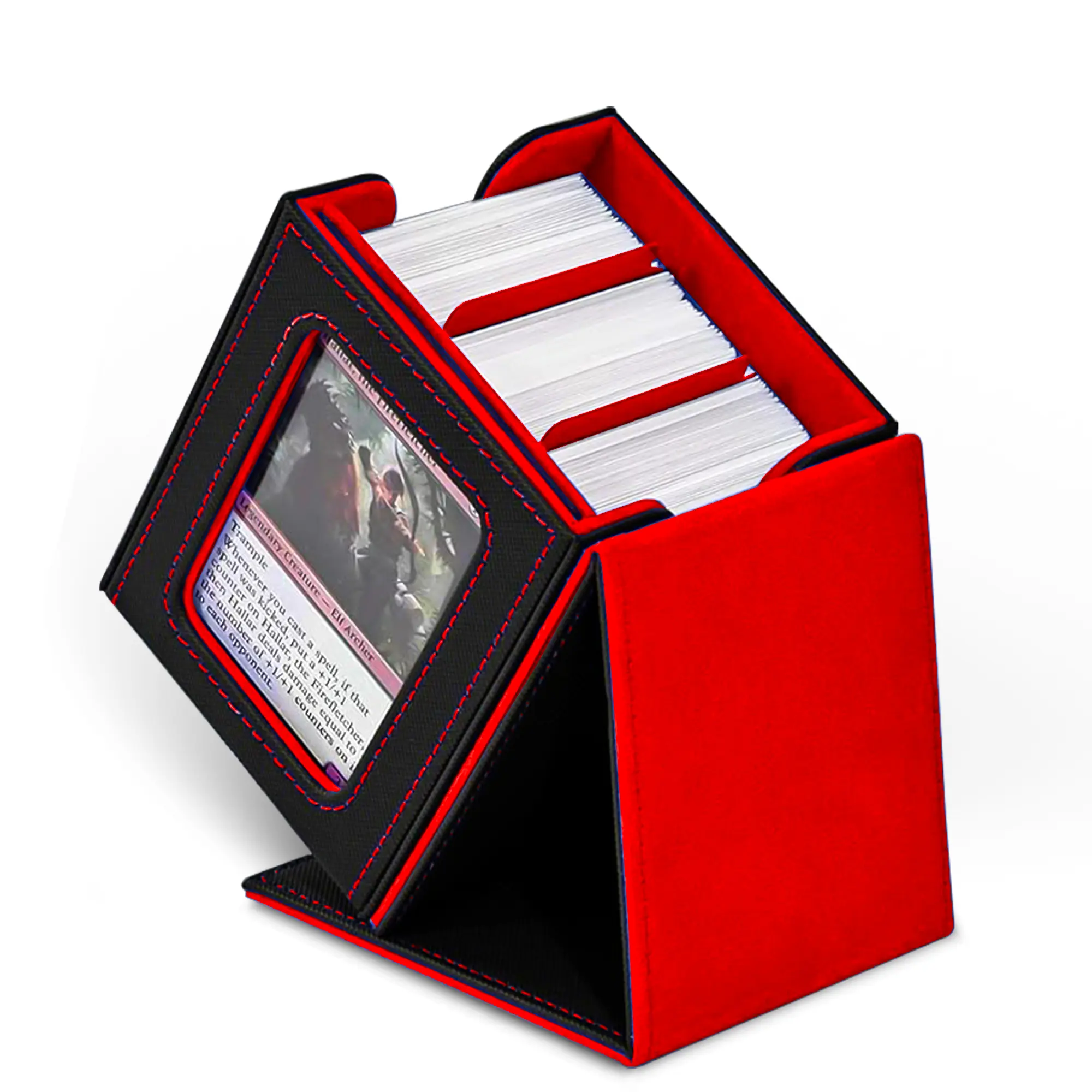 TINTEK MTG Deck Box with Commander Window Display, Trading Card Storage Box  Holds 100 Double-Sleeved Cards Suitable for TCG/CCG/EDH/Sport Cards -  TikTok Shop