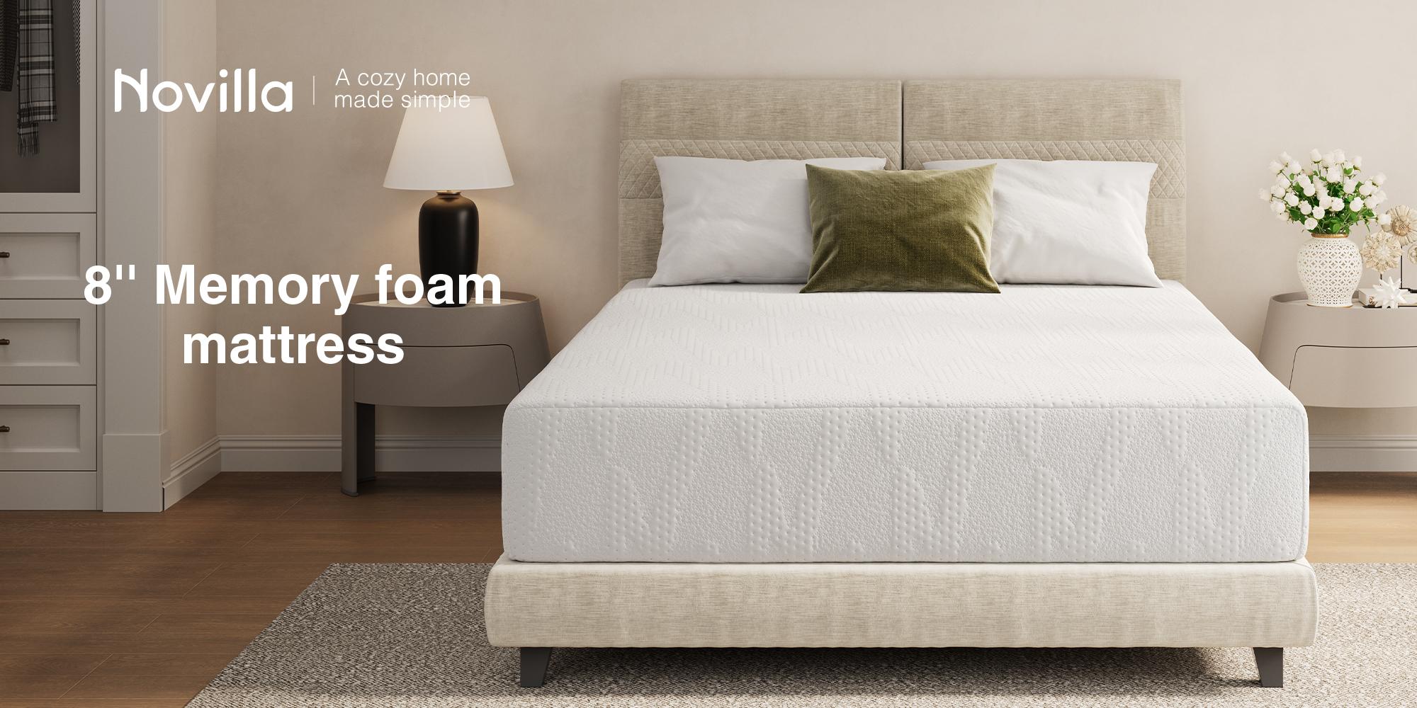 5/6/8/10/12/14 inch Memory Foam Mattress, Gel Memory Foam Mattress for Cooling Night Sleep, Pressure Relief, CertiPUR-US Certified