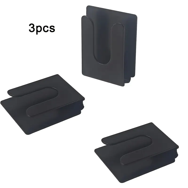3pcs CB Microphone Holders, Black Metal Radio Mic Hanger with Adhesive Backing, Universal Mobile Mic Mount Clip for Vehicle Dashboard Home Office Communication Equipment