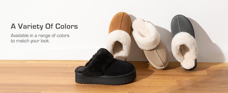 Dream Pairs FuzzyEasy Platform Slide Slippers – Faux-Fur Lining, Cloud-Cushion Footbed, Indoor/Outdoor