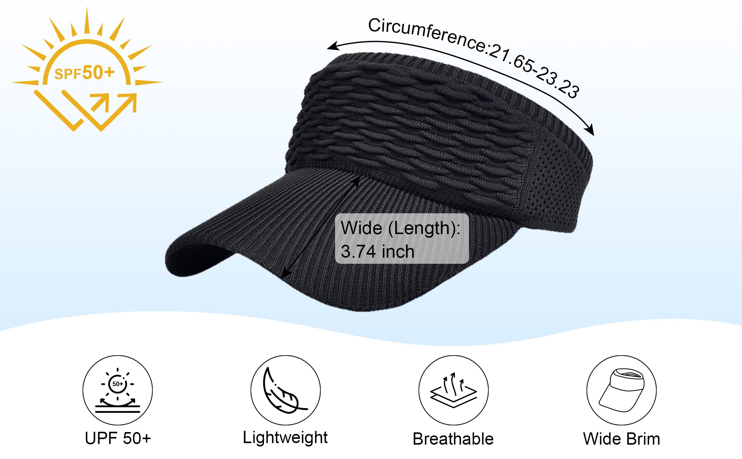 2Pcs Women's High Ponytail Sun Visor Hat | Sun Safe That Girl Aesthetic Breathable Open-Top UV Protection Cap | Birthday Gift for Her Running Hiking Beach Travel Outdoor Daily Wear