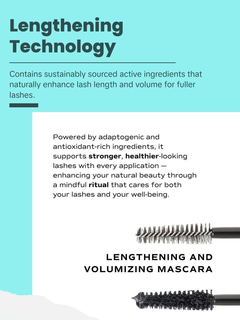 Sonela Mindfull Lashes Lengthening Mascara – Smudge-Proof, Long-Lasting Deep Black Formula for Fuller, Lifted, Curled Lashes | Everyday Makeup Essential