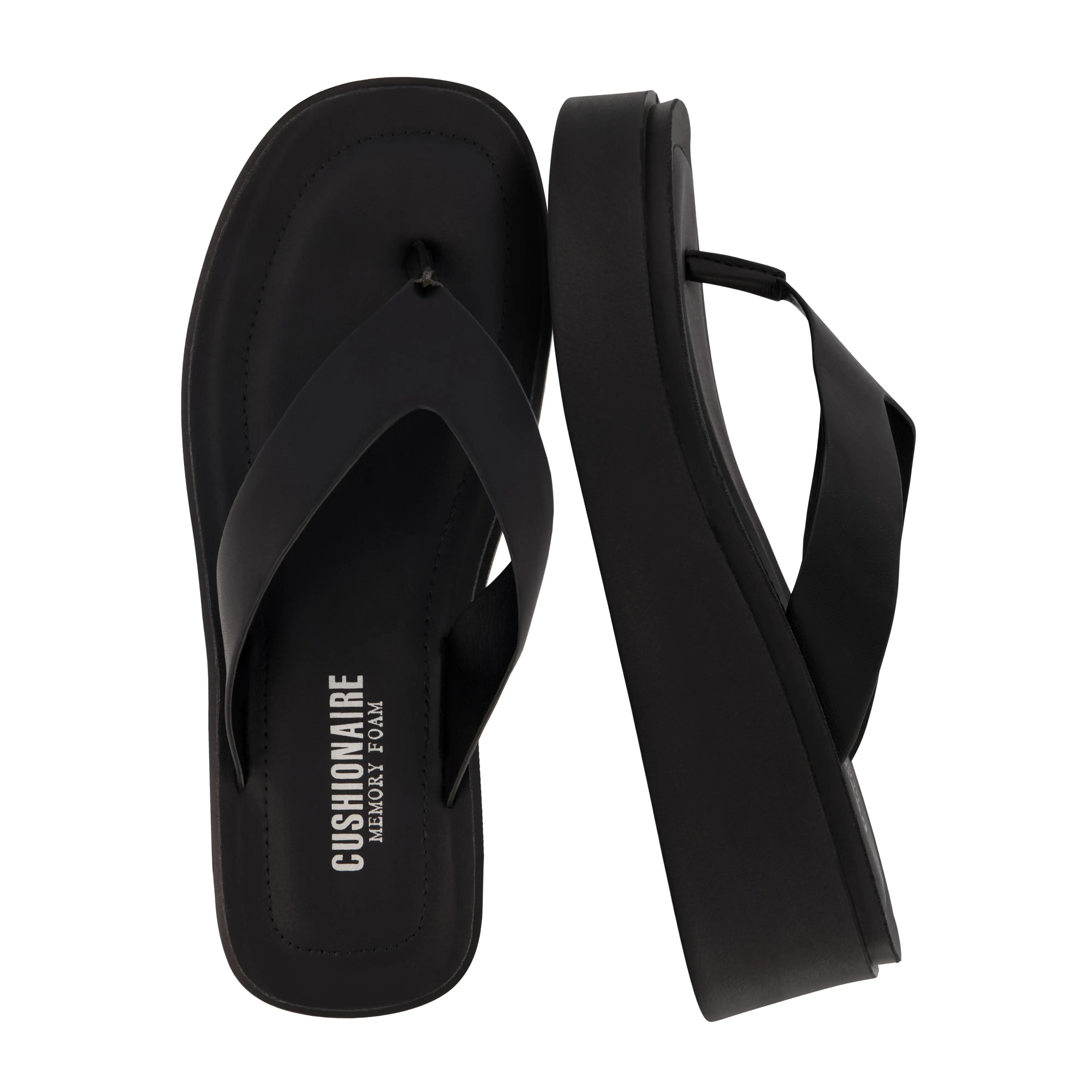 Cushionaire Pippin Chunky Platform Flip Flops - Stylish Wedge Thong Sandals for Women with Cushioned Footbed and Durable Flatform Sole