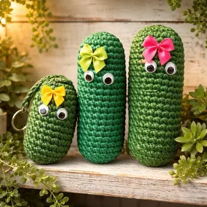 Emotional Support Dill Pickle Plushie | “You’re a Big Dill” Crochet Pickle | Baby, Big & Super Big