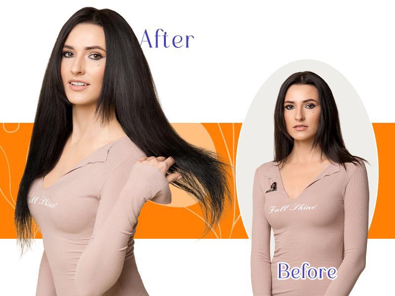 Full Shine Genius Weft Hair Extensions Hand Tied Weft Human Hair Extensions Remy Straight Hair For Women 50-60G TikTokShopBlackFriday