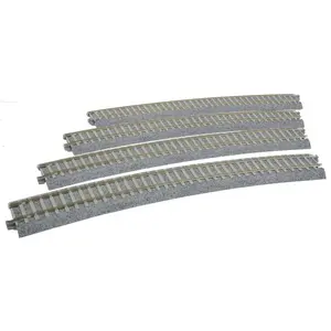 Kato KAT2-241 Superelevated Curve Track w/Concrete Ties - Unitrack -- 28-3/4" 730mm Radius, 22.5 Degree Sections pkg(4), HO Scale