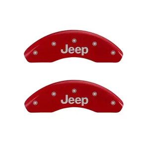 MGP 4 Caliper Covers Engraved Front & Rear JEEP Red finish silver