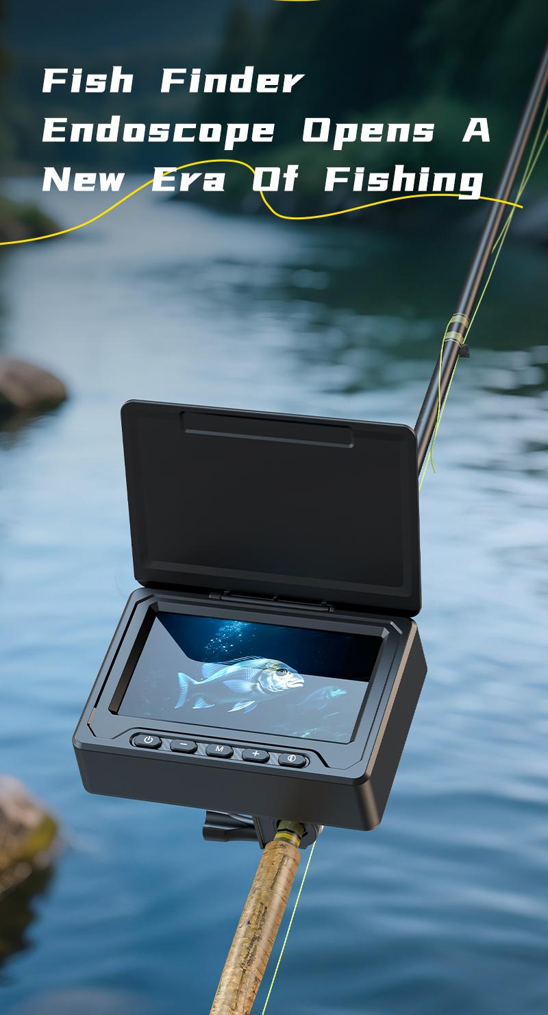 Underwater Fishing Camera with Infrared Night Vision Light Portable Fish Finder 65ft Cable 4.3 Inch IPS & HD Lens for Ice Lake Boat Kayak Ocean Fishing 100kg Capacity 2000mAh Battery